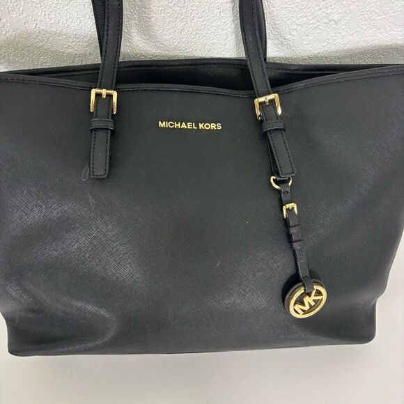 Michael Kors Black Large Leather Tote Bag - Picture 3 of 9